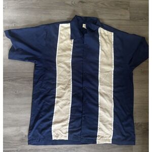 Good Life‎ Mens XL Relaxed Fit Retro Casual Shirt Button Up Blue